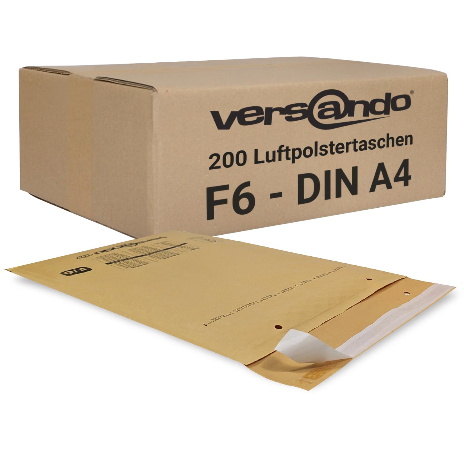 versando 200 sobres acolchados F6, tamaño interior 220 x 340 mm, dimensiones exteriores 240 x 350 mm, color marrón/amarillo dorado para DIN A4/A5