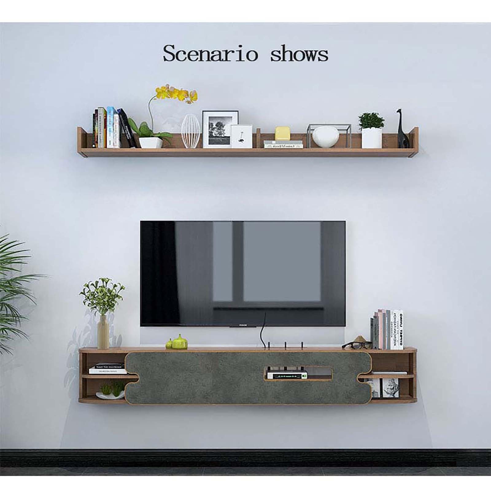 Generico Portabottiglie da Parete Moderno - Scaffale portabottiglie in Legno Multifunzionale per Soggiorno, casa, Ristorante e Bar - Elegante portabottiglie sospeso (120x18x15 cm)