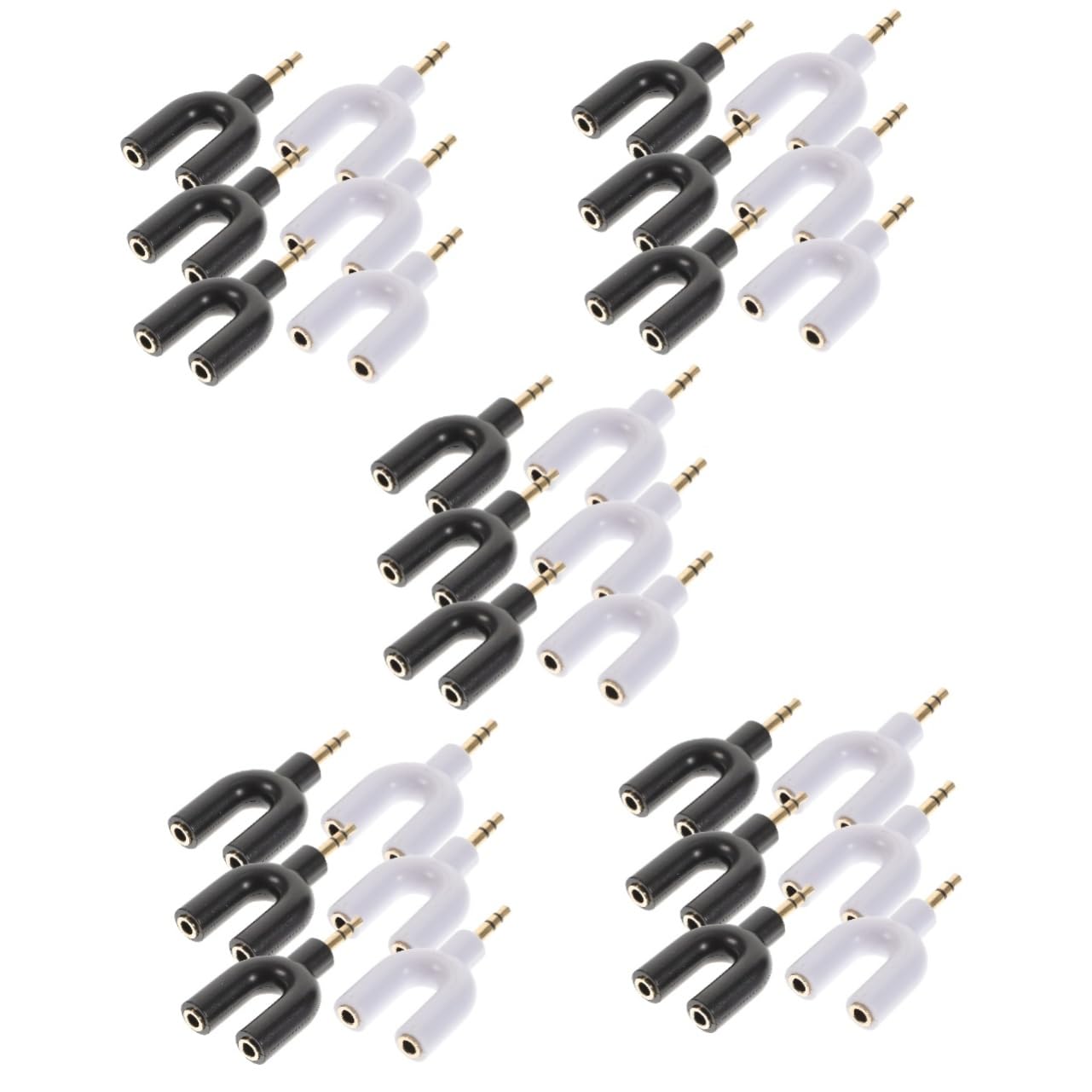 ifundom 30pezzi Adattatore Audio Stereo u Shape Splitter Per Cuffie Da Compatibile Con Tablet e Laptop Design Compatto e Leggero Per Ascolto Condiviso