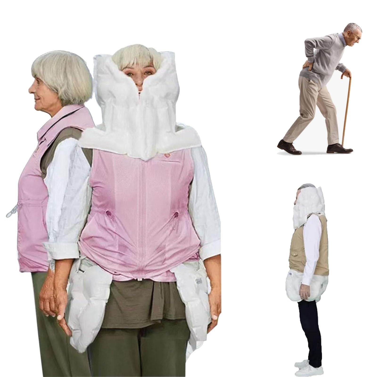 Gilet di sicurezza for anziani resistente agli urti, gilet di protezione anticaduta gonfiabile all'elio Gilet airbag anticaduta leggero for anziani
