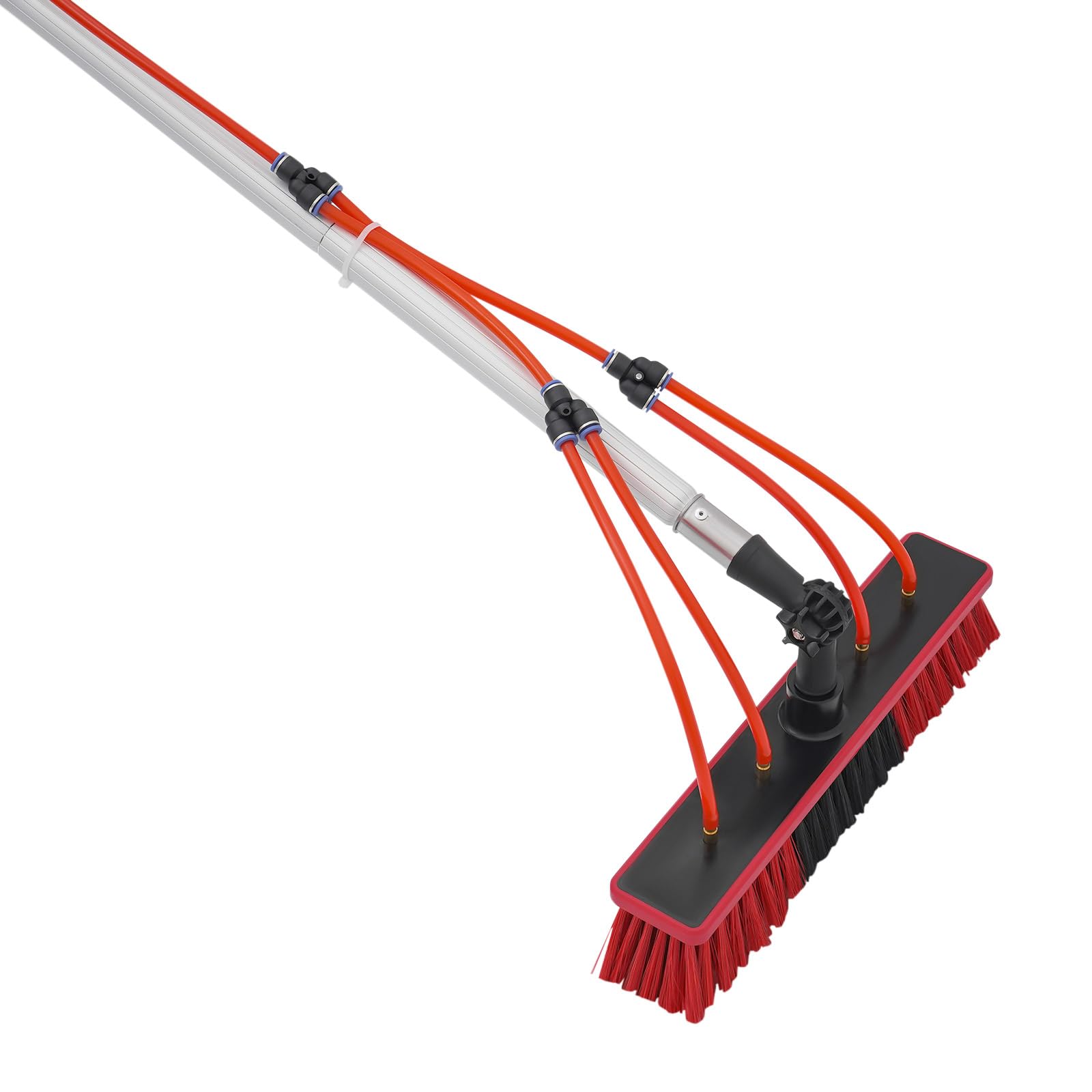 Cepillo de lavado de 10 m con cabezal giratorio de 180 grados, cepillo de limpieza y barra de limpieza para panel solar, juego de barras de limpieza para ventanas exteriores