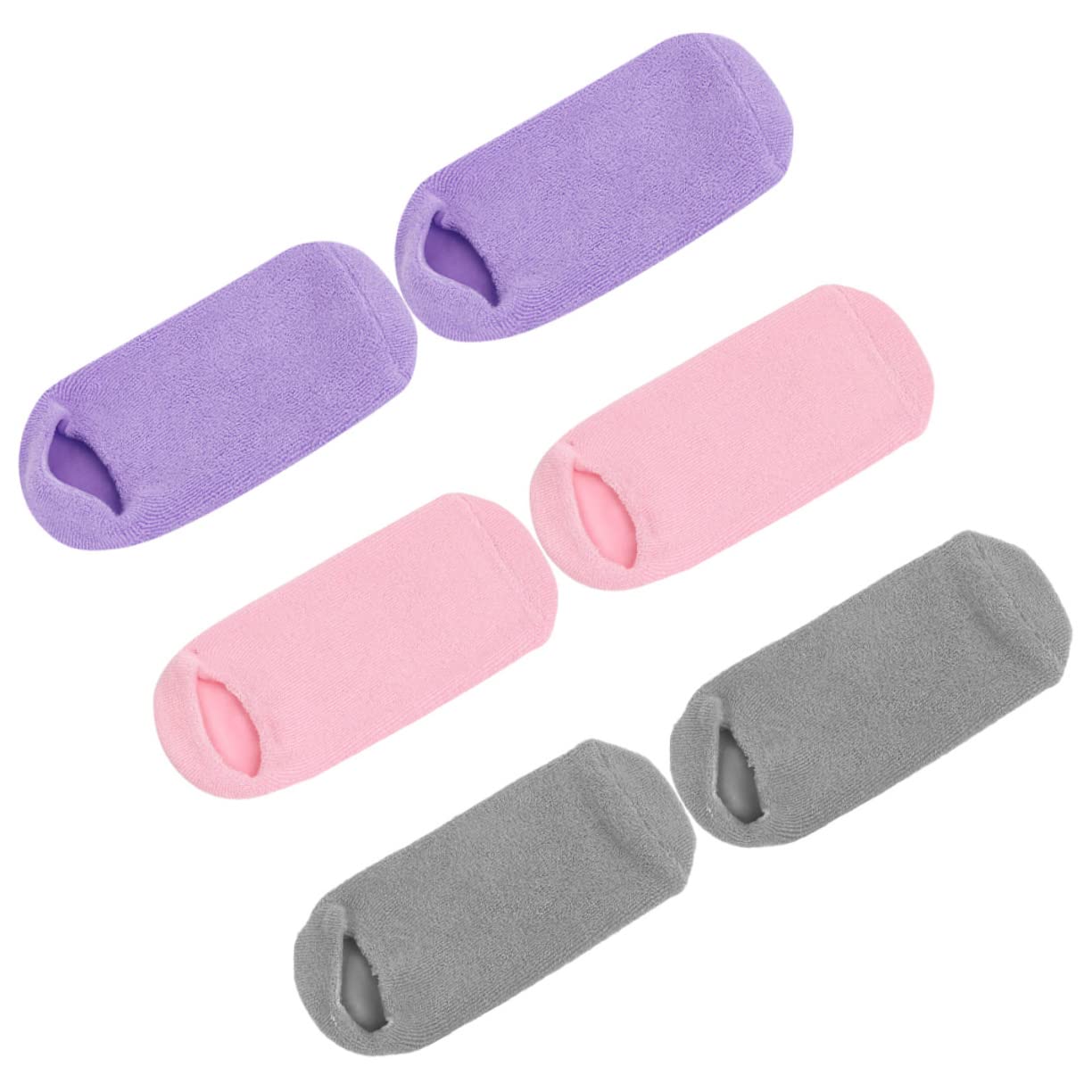 3 Paia Calzini Idratanti la Cura dei Piedi Gel a Base di Cotone ed Elastan, Effetto Nutriente e Antiscivolo, per Uso Notturno e Lavori Domestici