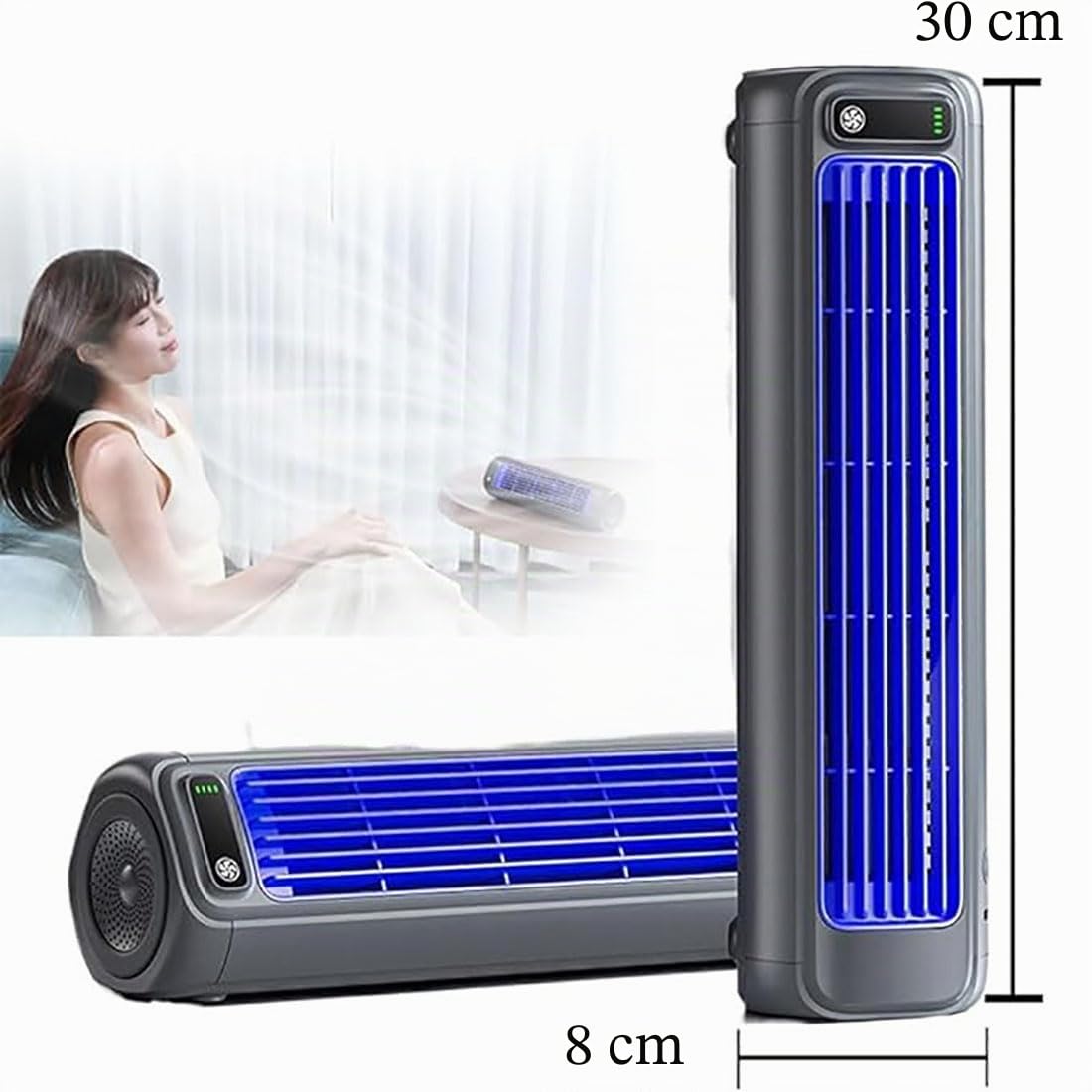 Coolizi Cooling Ace, Cooling Ace Aire acondicionado portátil, 3 modos ajustables y pantalla LED, Ventilador pequeño portátil de montaje en pared para viajes de dormitorio de oficina en casa (Beige)
