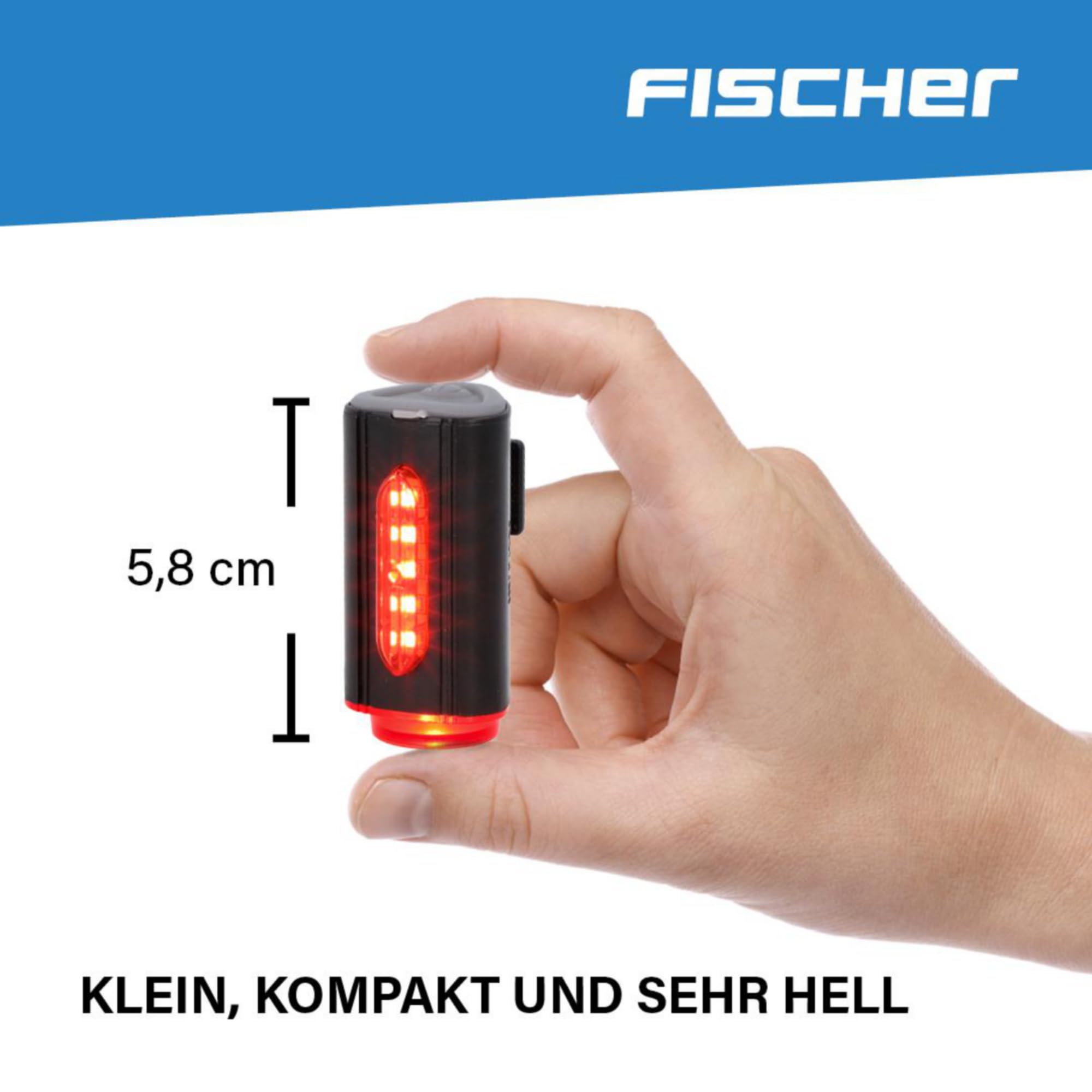 Fischer Zestaw oświetlenia LED do roweru Twin z innowacyjną lampą podłogową 360° zapewnia lepszą widoczność i ochronę, światło przednie