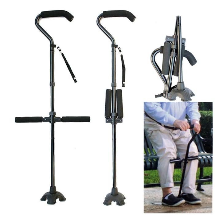 Buy Swan Neck Walking Cane, Offset Walking Sticks Double Handle to Help