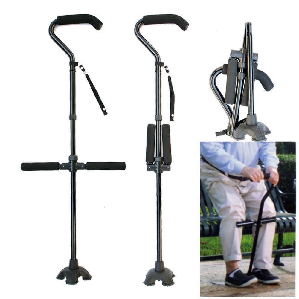 Buy Swan Neck Walking Cane, Offset Walking Sticks Double Handle to Help