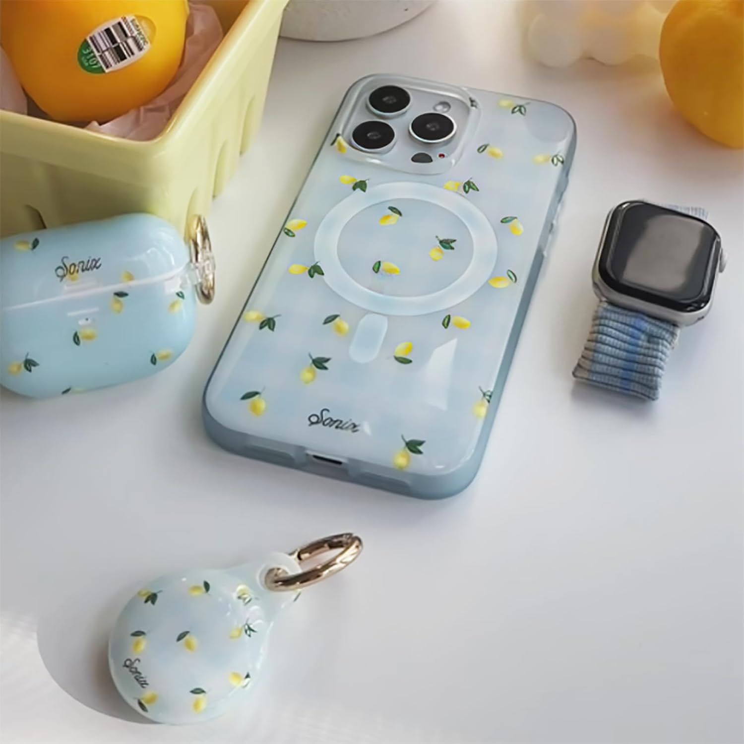 Sonix Phone Case for iPhone 16 Pro | Compatible with MagSafe | 10ft Drop Tested | Lemon Gingham - Image 7