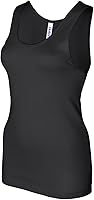 Vista 3 de Bella - Camiseta sin mangas de algodón para mujer (5.8 onzas), Negro - 01