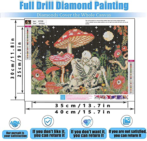 6 Pack Diamond Painting Kits For Adults - Mushroom Flower Butterfly Skeleton Moon Diy 5D Diamond Art Kits Full Drill Diamond Dots Paintings With Diamonds Gem Art And Crafts Home Decor 12X16Inch #TOP6