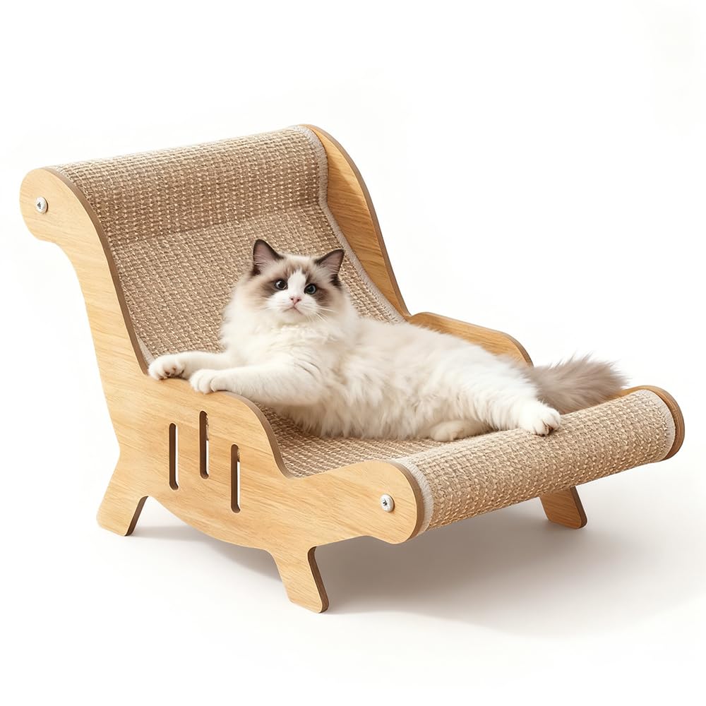 Chaise en Sisal pour Chat, 2-en-1 Chaise Longue pour Chat Peut Dormir et Aiguiser Ses Griffes, Grattoir en Sisal, Chai-se de Plage pour Ch-at, Lit en Si-sal pour Ch-at, pour Petits Animaux
