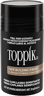 TOPPIK Toppik Fibres De Construction Capillaire En Poudre Brun Clair Dérivées Kératine Pour Des Cheveux À L ' Aspect Naturellement Plus Épais G