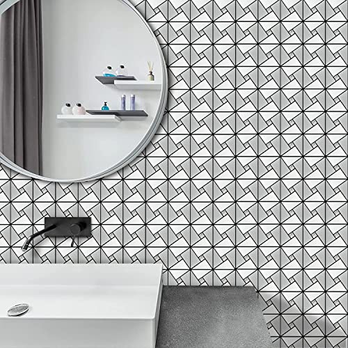 Vamos Tile Peel And Stick Backsplash Tile - Metal Tile Stick On Backsplash For Kitchen And Bathroom Silver Windmill Puzzle Glass Mixed Metal Self Adhesive Mosaic Tiles(12"X12"X10 Sheets) #TOP2