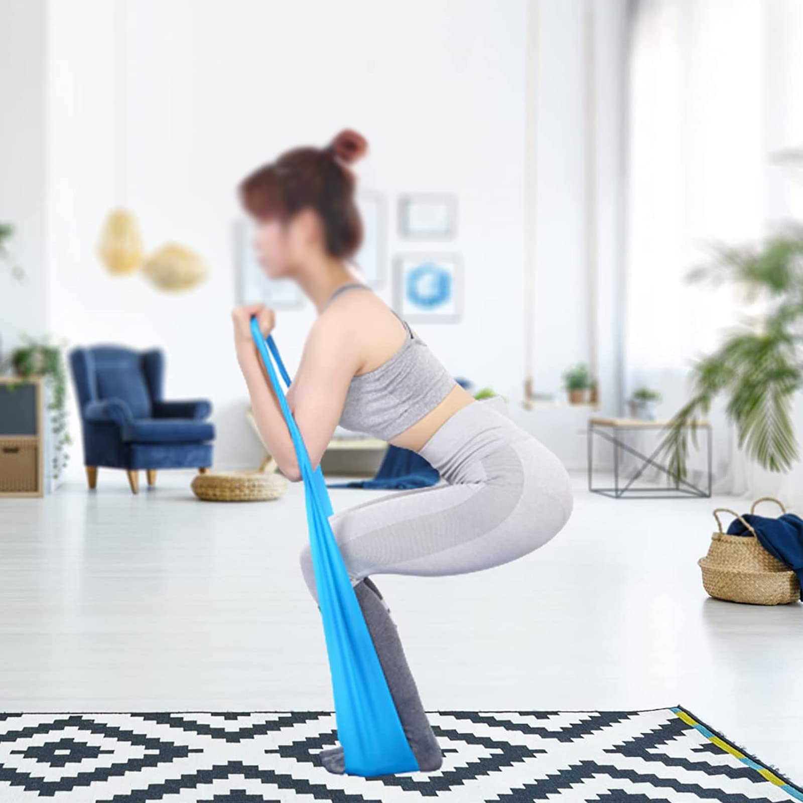 4 Pezzi Elastici Fitness Bande, Fascia Yoga Fitness, Fascia di Allenamento Elastica per Uomo e Donna, Elastica Esercizi Ideale per Terapia Fisica, Yoga, Pilates