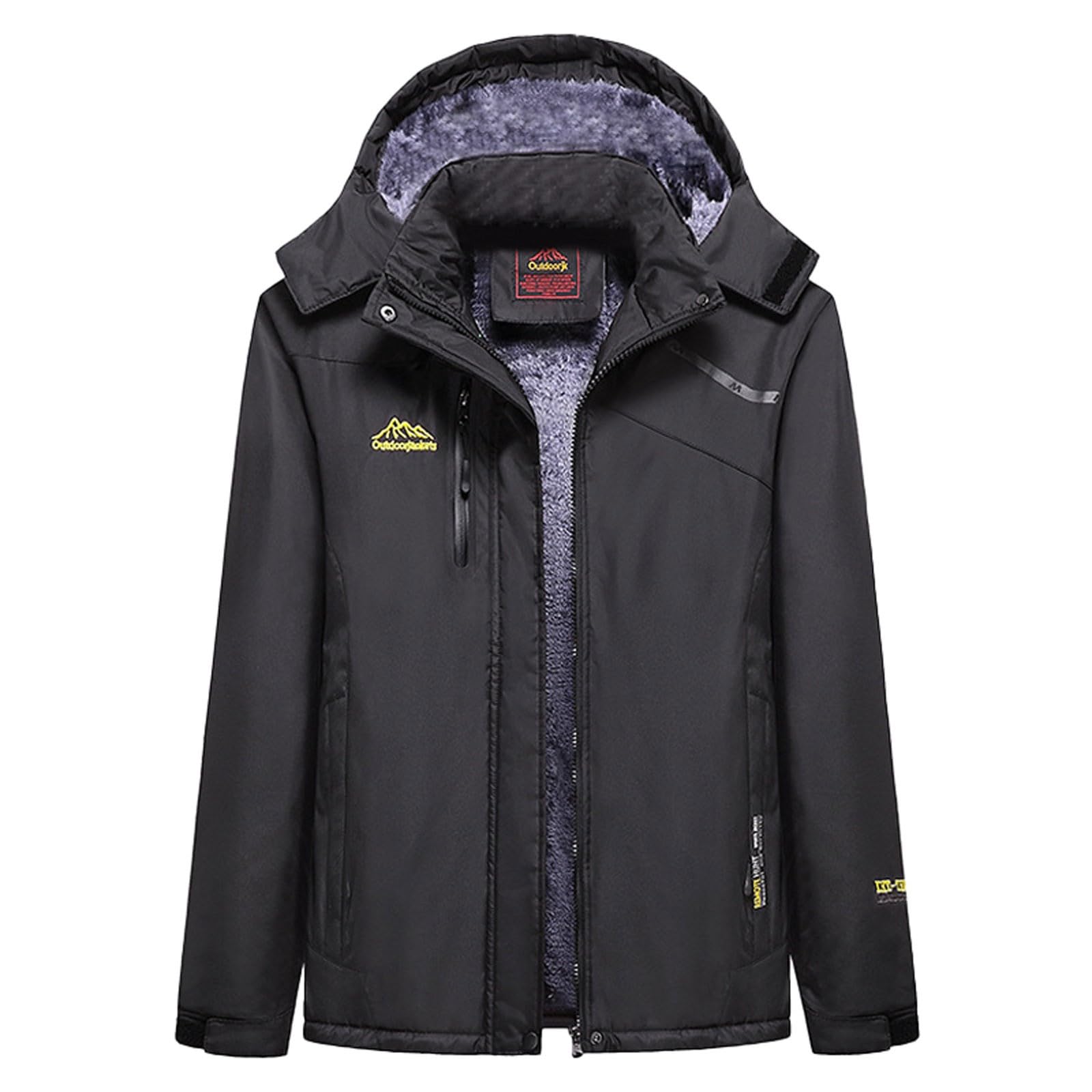 Generico Giacca da Sci Donna Impermeabile Cappotti Caldo Giacche Invernali Sportiva Cappotto con Tasche Giubbotto Termica Neve con Cappuccio Abbigliamento Donna