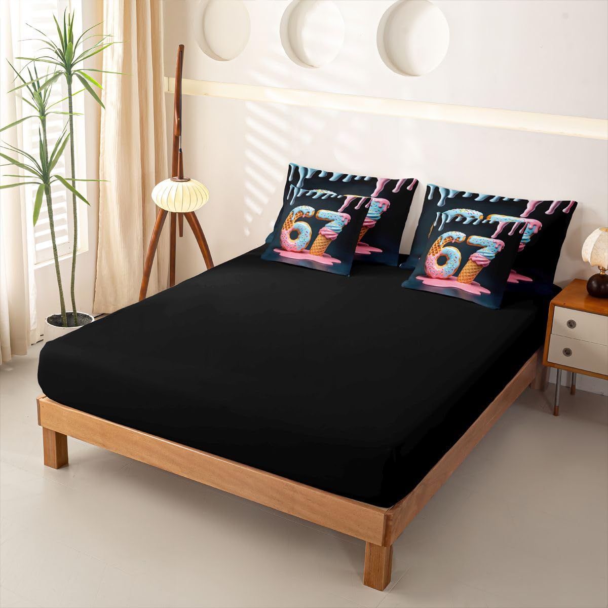 Loussiesd SIX SEVEN 6 7 Ice Cream Copripiumino Singolo 7 Pezzi Colorato Crema Candy Set di biancheria da letto per bambini Ragazzi Ragazze Dolce Dolce letto in una borsa con copripiumino, lenzuola