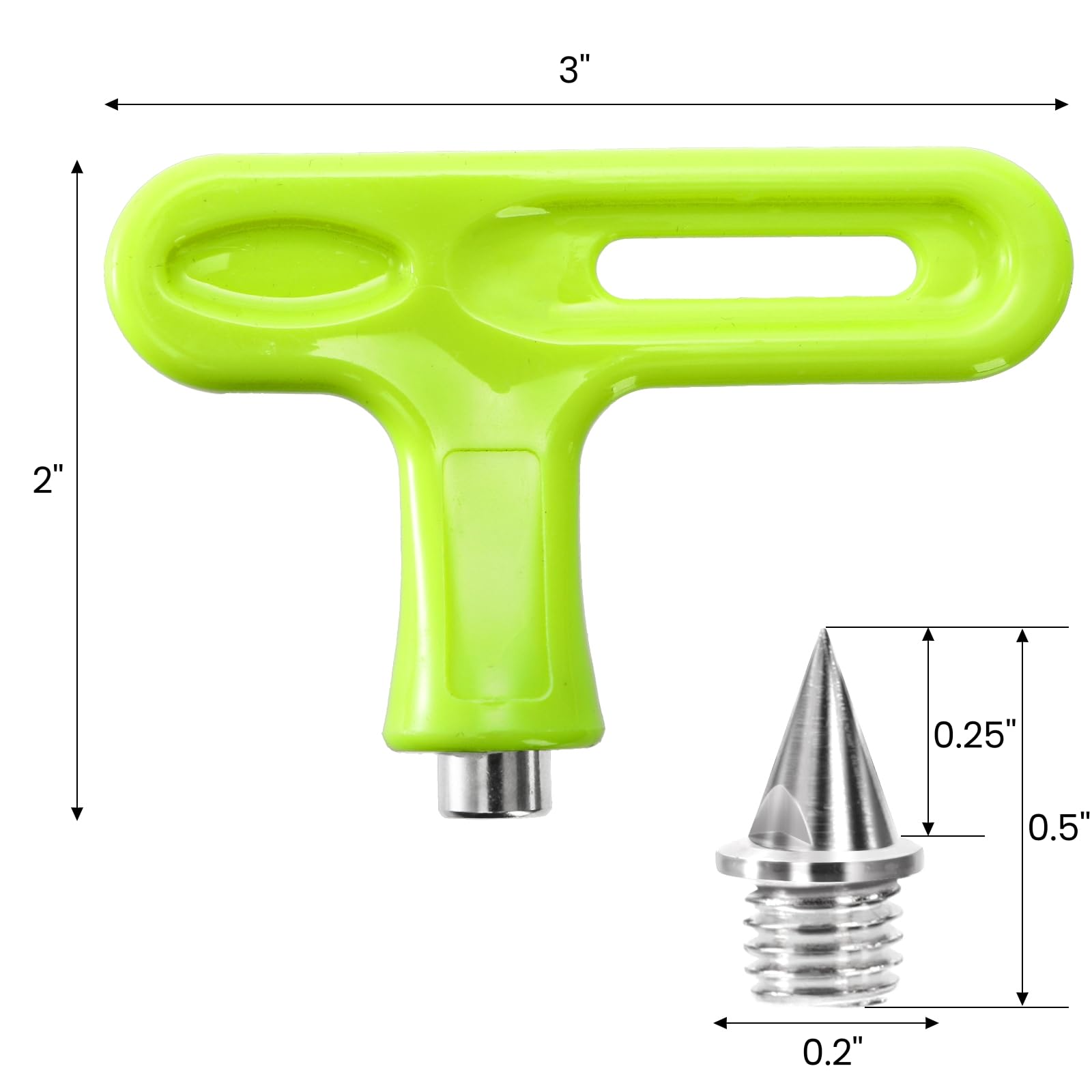Nagpew 240 Pieces 1/4 Track Spikes, Steel Cross Country Spikes, Pyramid Replacement Shoes Spike with Wrench for Sprint Sports Short Running, Climbing, Golf Shoes