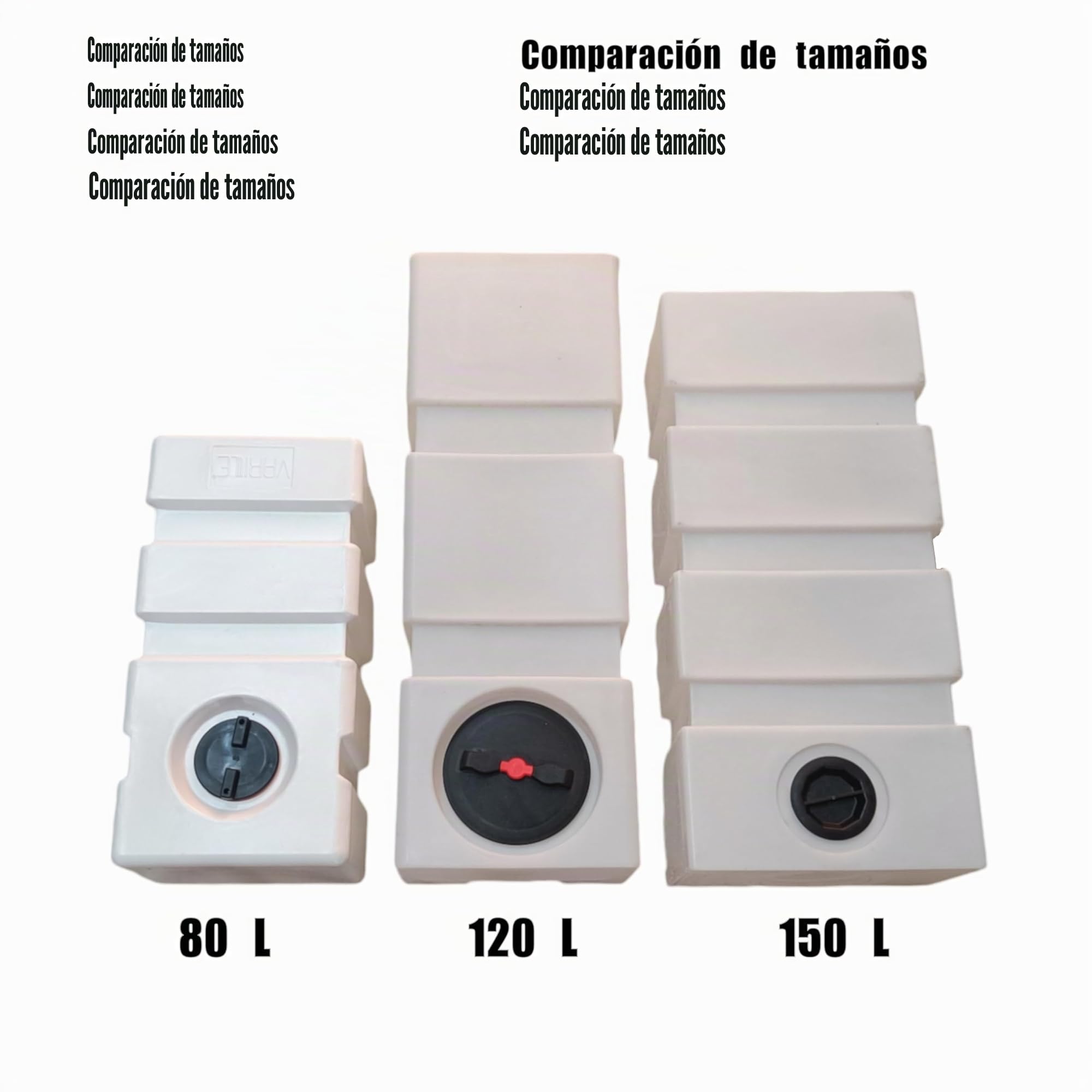 Varile Depósito de Agua Potable de 80 l, hermético, Resistente al Transporte, Apto para Alimentos, para Barcos, caravanas, remolques (Negro)