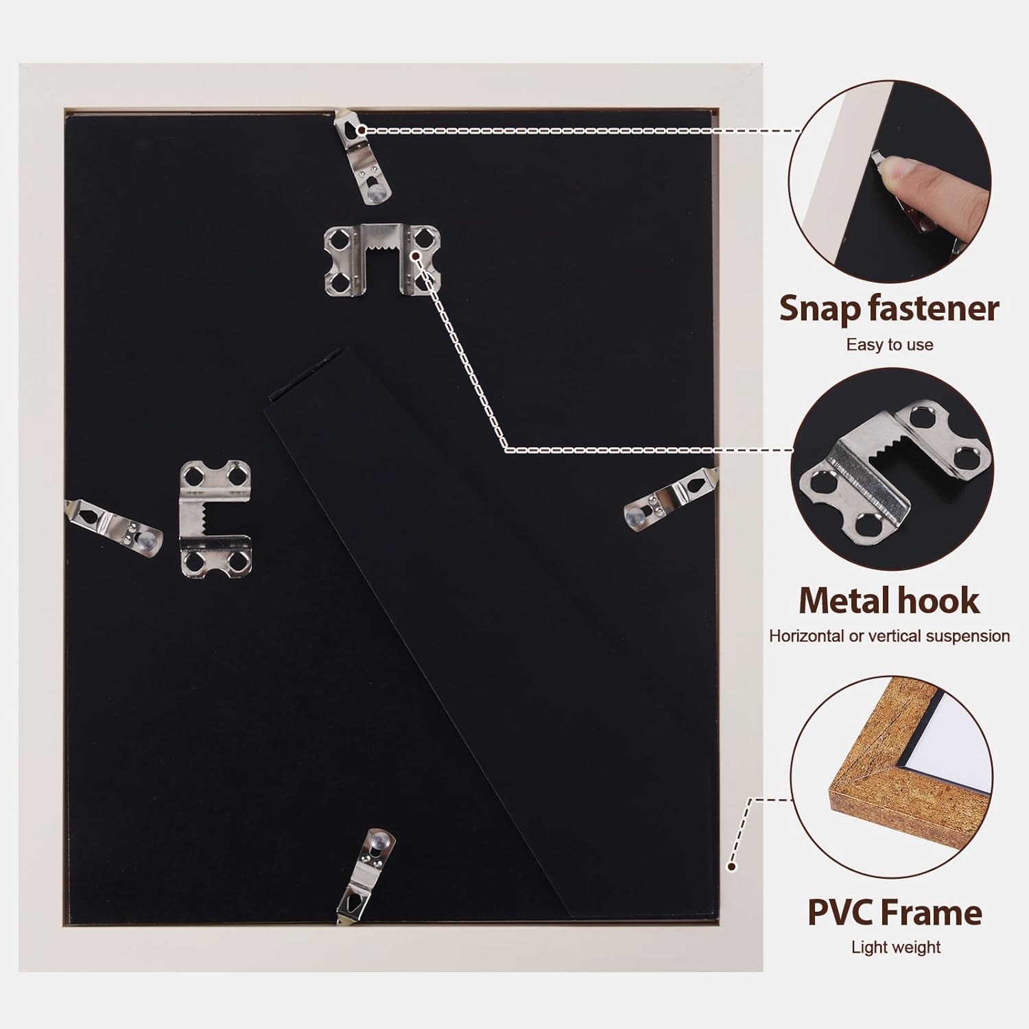 Fixwal 8x10 Picture Frame Set of 5, Vintage Photo Frame, Rustic Retro Picture Frame with Tempered Glass, Decorative Art on Walls and Tabletop Placement - Image 4