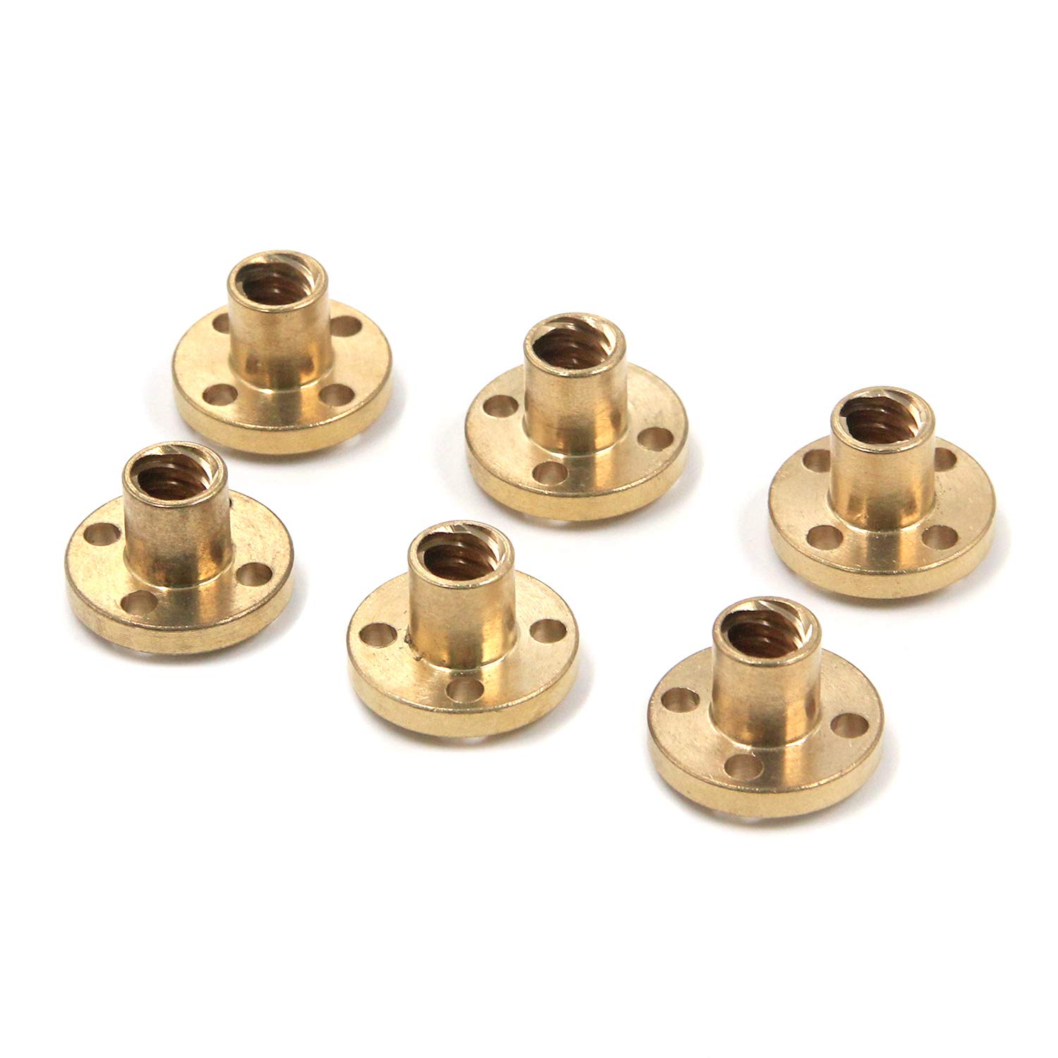 Geesatis 6 pcs Brass T8 Screw Trapezoidal Nut Linear Screw