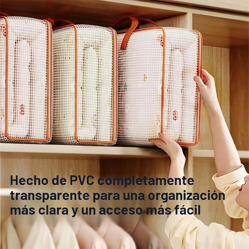 Miniatura 7 de Bolsas De Almacenamiento Extragrandes Para Mudanzas, Bolsas Transparentes Con Cremallera Y Asas Reforzadas, Organización Y Almacenamiento De Equipaje De Armario Para Mantas, Ropa Y Edredones
