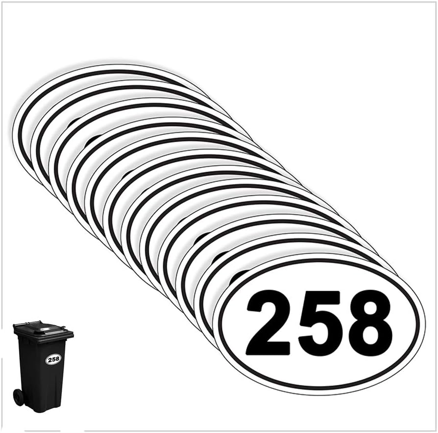 Pack of 12 Personalised Custom Multi color House Number Digit Wheelie