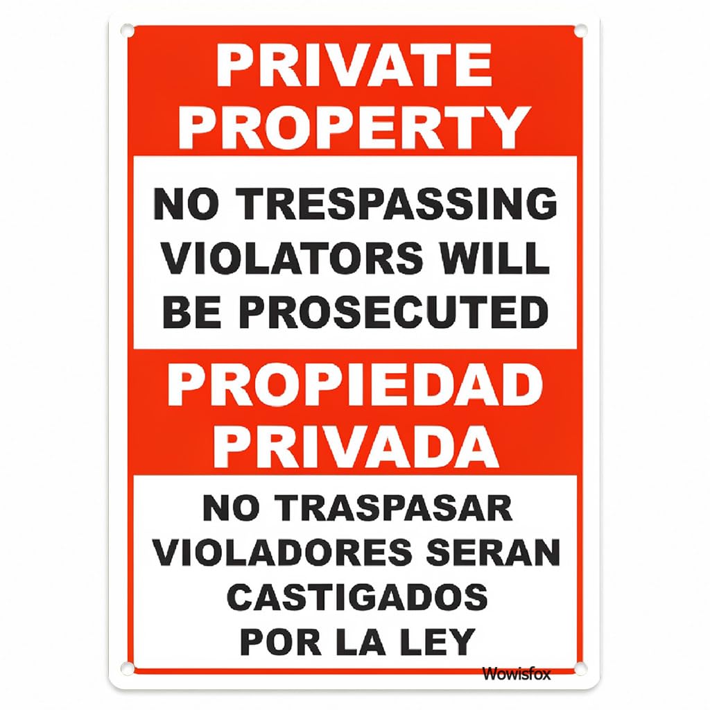 Spanish Bilingual No Trespassing Sign, 8 x 12 Inch Aluminum