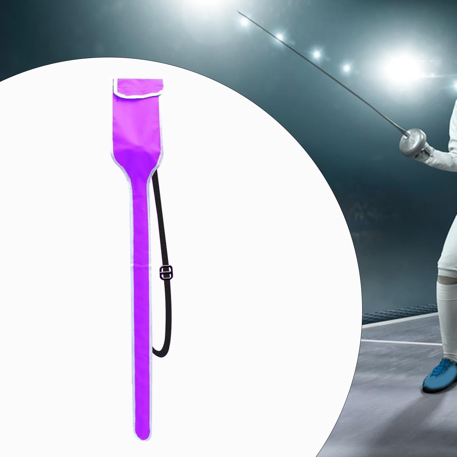 Fancyes Adult Fencing Sword Bag Fencing Storage Bag Portable Wear Resistant for Foil, Saber and Epee Fencing Sword Sling Shoulder Bag, Violet, 124cm