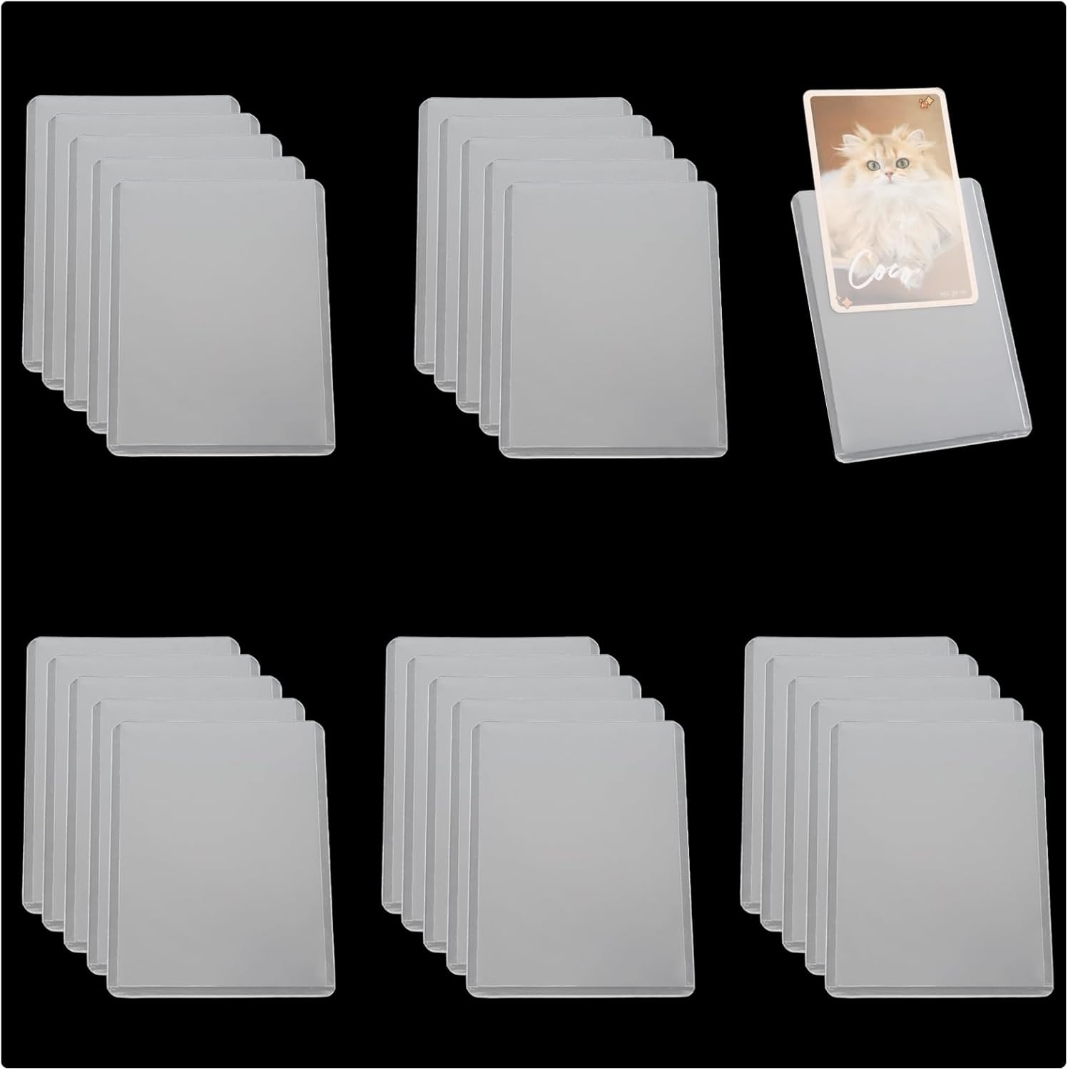 25 Pcs Hard Photocard Protectors High Definition Transparent Top Loaders Hard Pop Star Card Sleeves