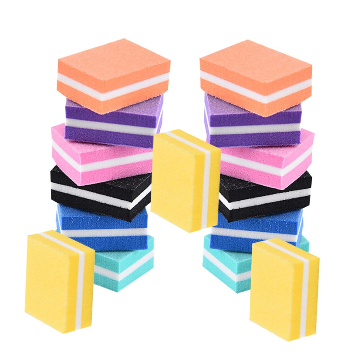 Ipetboom 21pcs Nail Sanding Block Nail Buffer Files Sponge Nail File Double- Sided Mini Nail Buffer Double-Sided Nail File Lash Boxes Packaging Nail Buffering Files Nail Sponge File