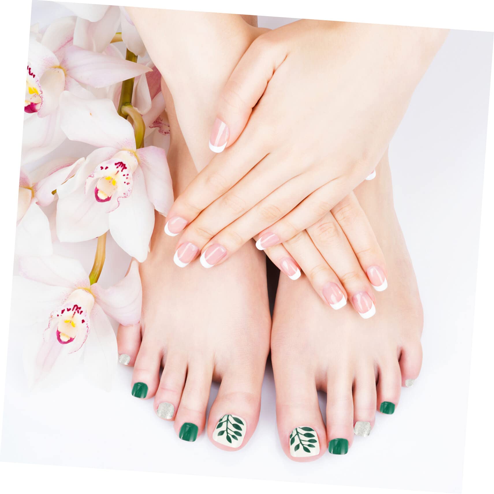 FRCOLOR 25sets Press Toenails Unghie Artificiali Per Piedi Facili Da Applicare Per Eventi Feste e Manicure Fai Da Te