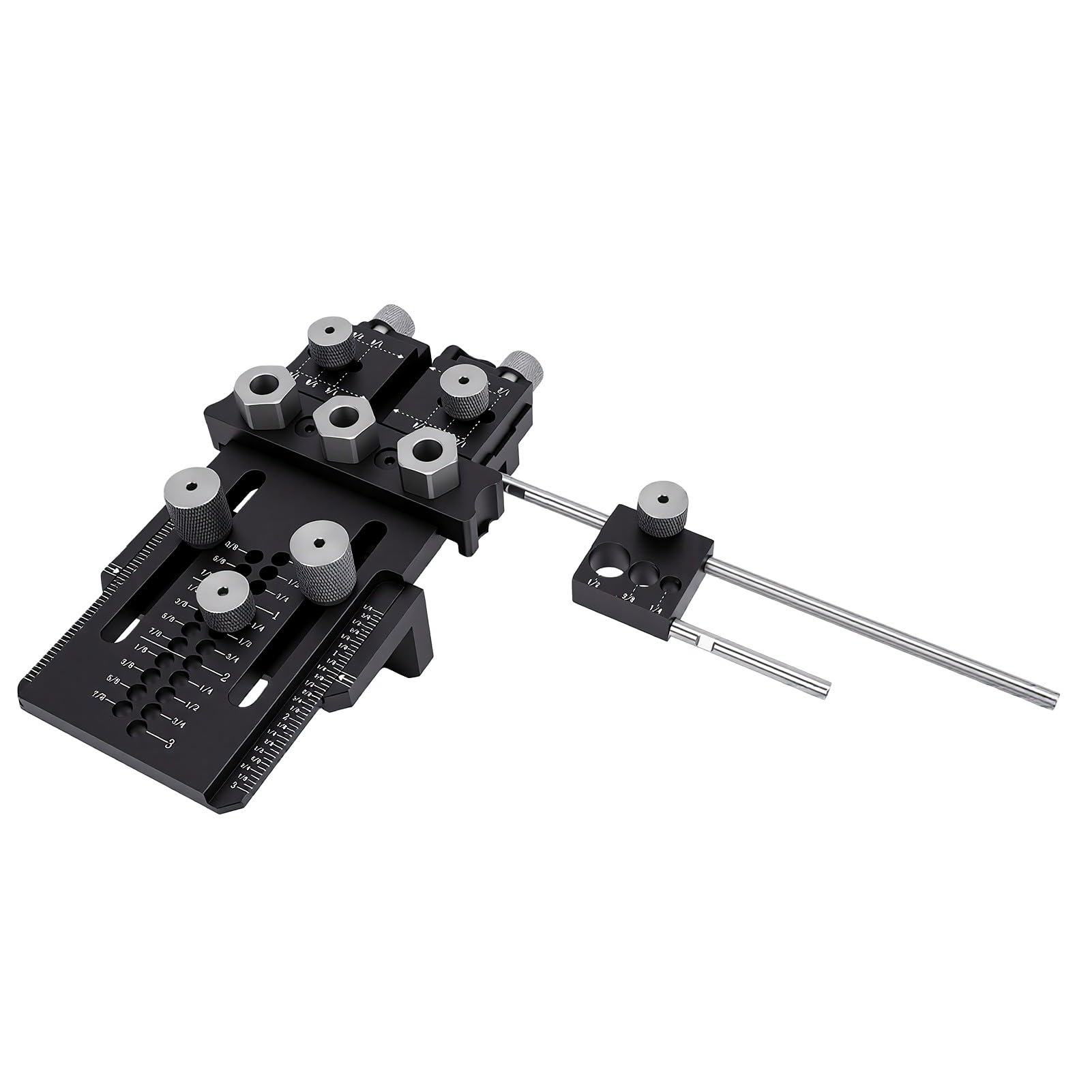 AMONIDA Kit de Plantilla de Pasador con Tope Positivo Rápido Ajustable para Carpinteros Profesionales Aleación de Aluminio Duradero 20,5x8,8 Cm