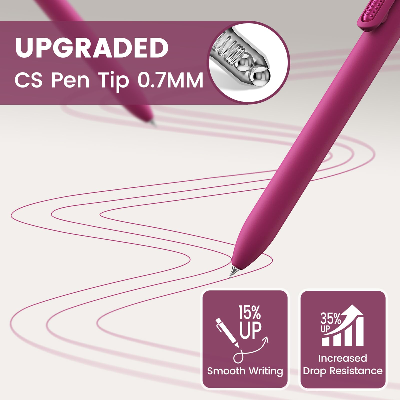 Colorful Gel Pens - 8 Pcs Colored Ink Pens Coloring 0 7MM Smooth Writing Medium Point - Quick — view 3