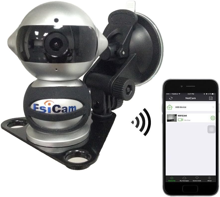 EsiCam Robot Wireless Camera for Smart Phone HD Two Way Audio Night Vision Alarm Recording with Magnetic Mount Suction Cup Used For Dash Cam Vehicle Backup RV Trailer Home Security Baby Monitor-EC07