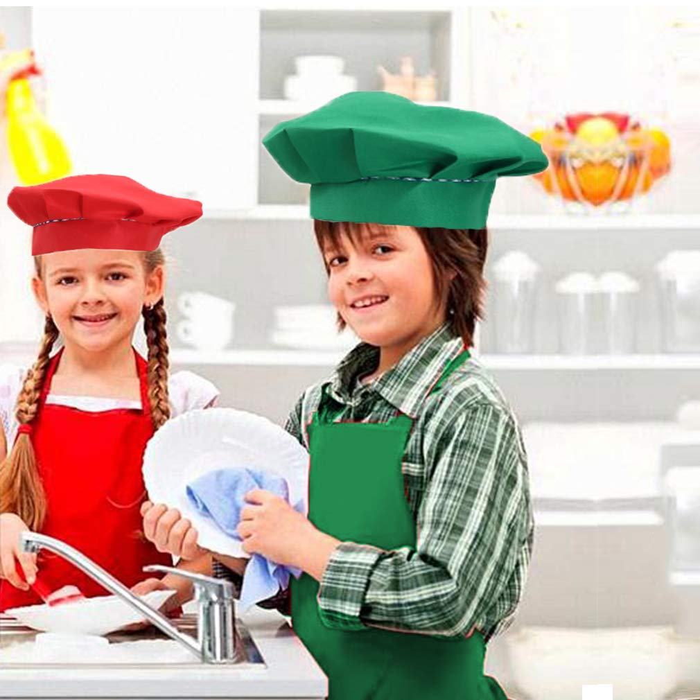 Multiplics - Delantal ajustable para niños y niñas, color verde y rojo, 2 unidades (2 unidades, rojo y verde)