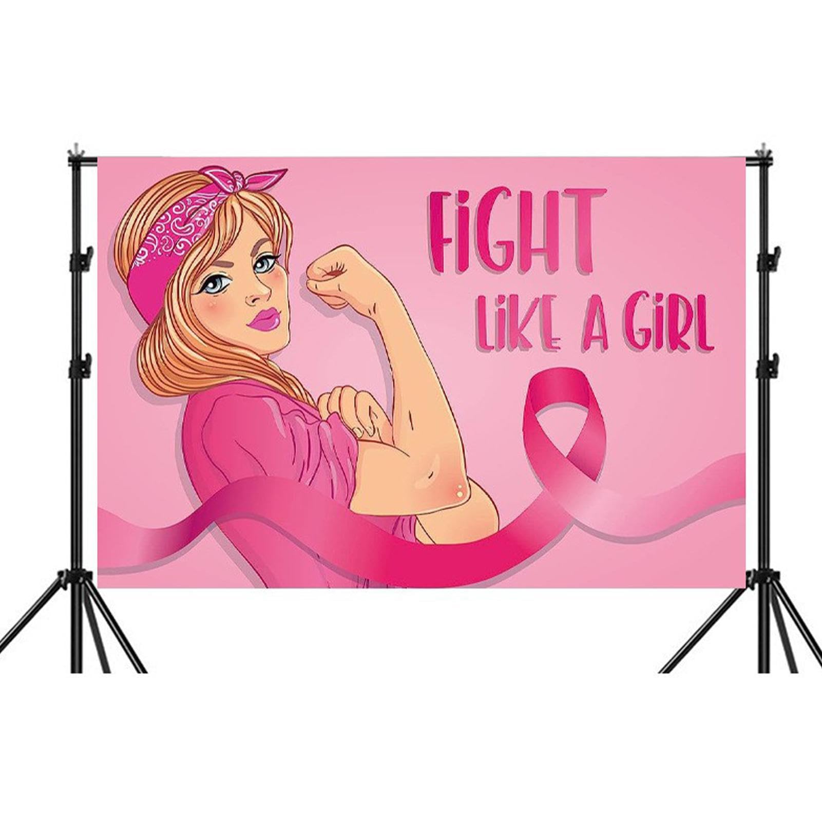 Brustkrebs-Bewusstsein Banner – Partydeko Mit Rosa Schleife, 15,7 Cm, Aus Polyester