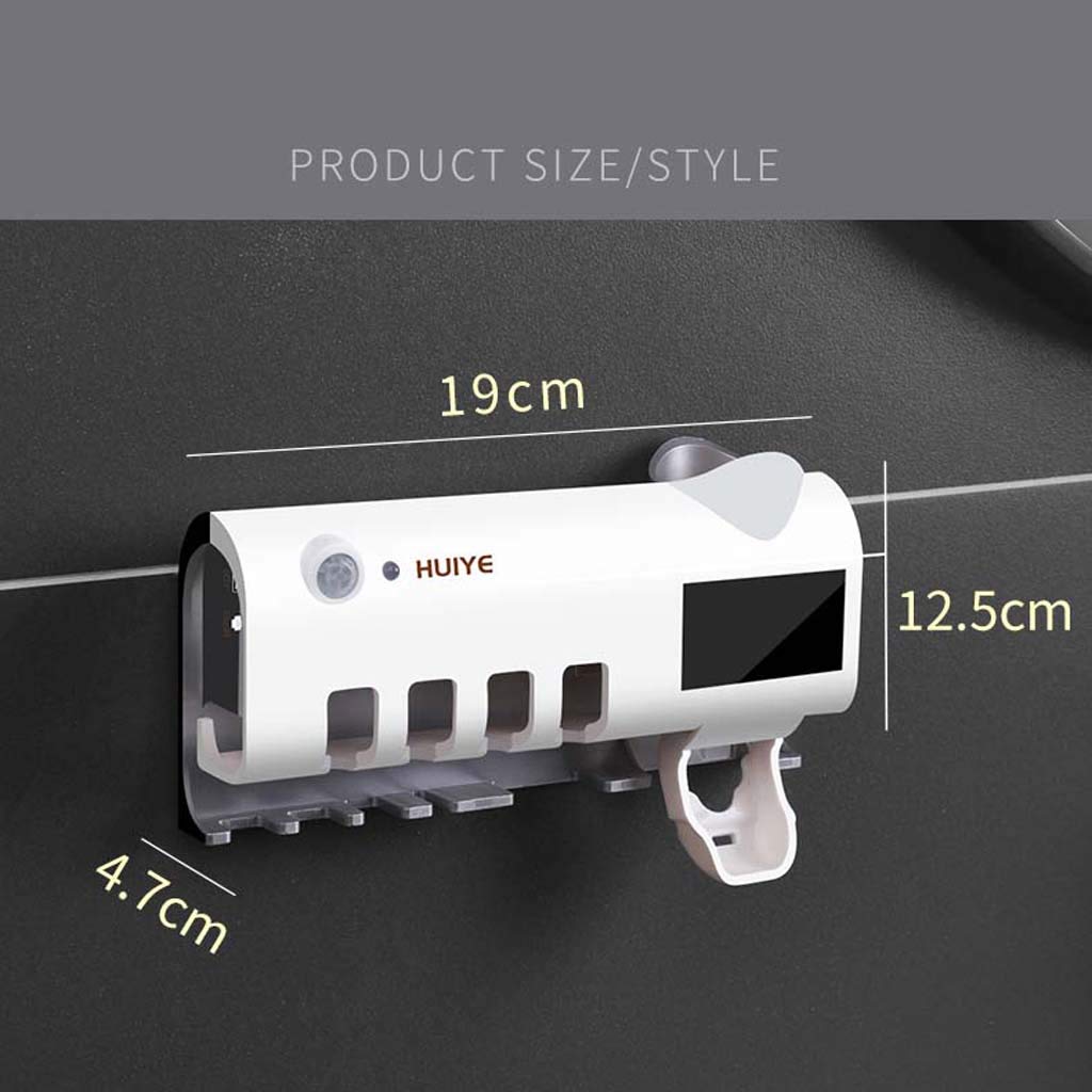 TJH Sterilizzatore per spazzolino da Denti Intelligente, sterilizzazione UV, mensola per dentifricio, Scatola di immagazzinaggio per Asciugatura spazzolino Elettrico a Parete