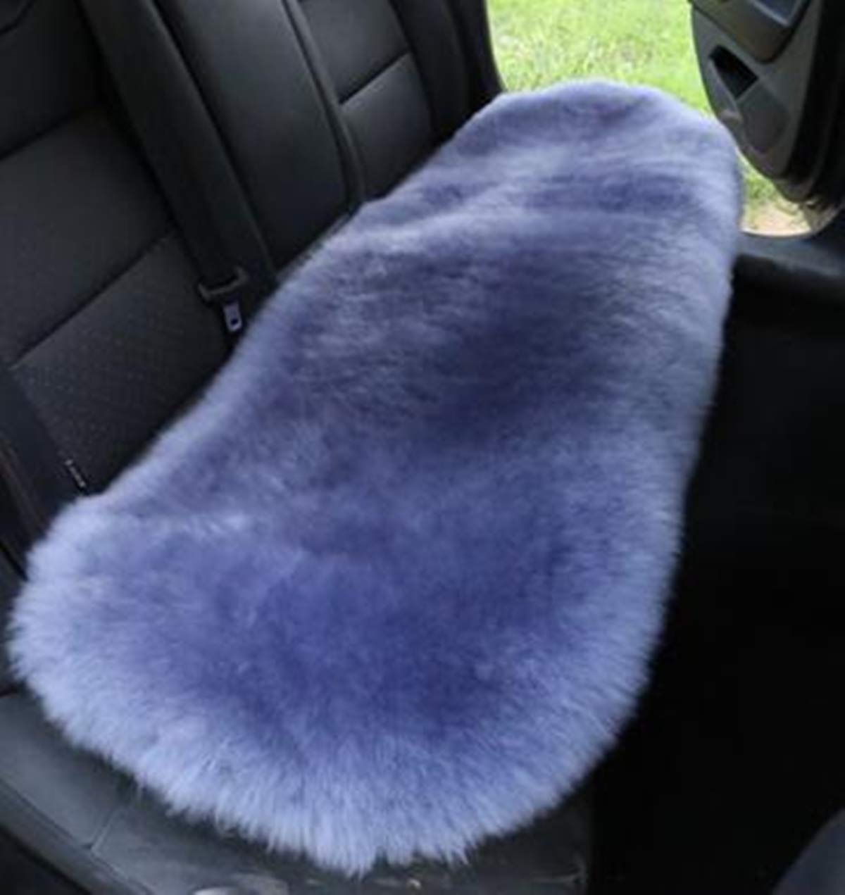 Sheepskin Car Back Seat Cover Pad 18x53.5 inch Long Wool Seat Cushion Winter Warm Universal Fit Auto, SUV, Truck, Dinner Chair Office Chair Back Grey