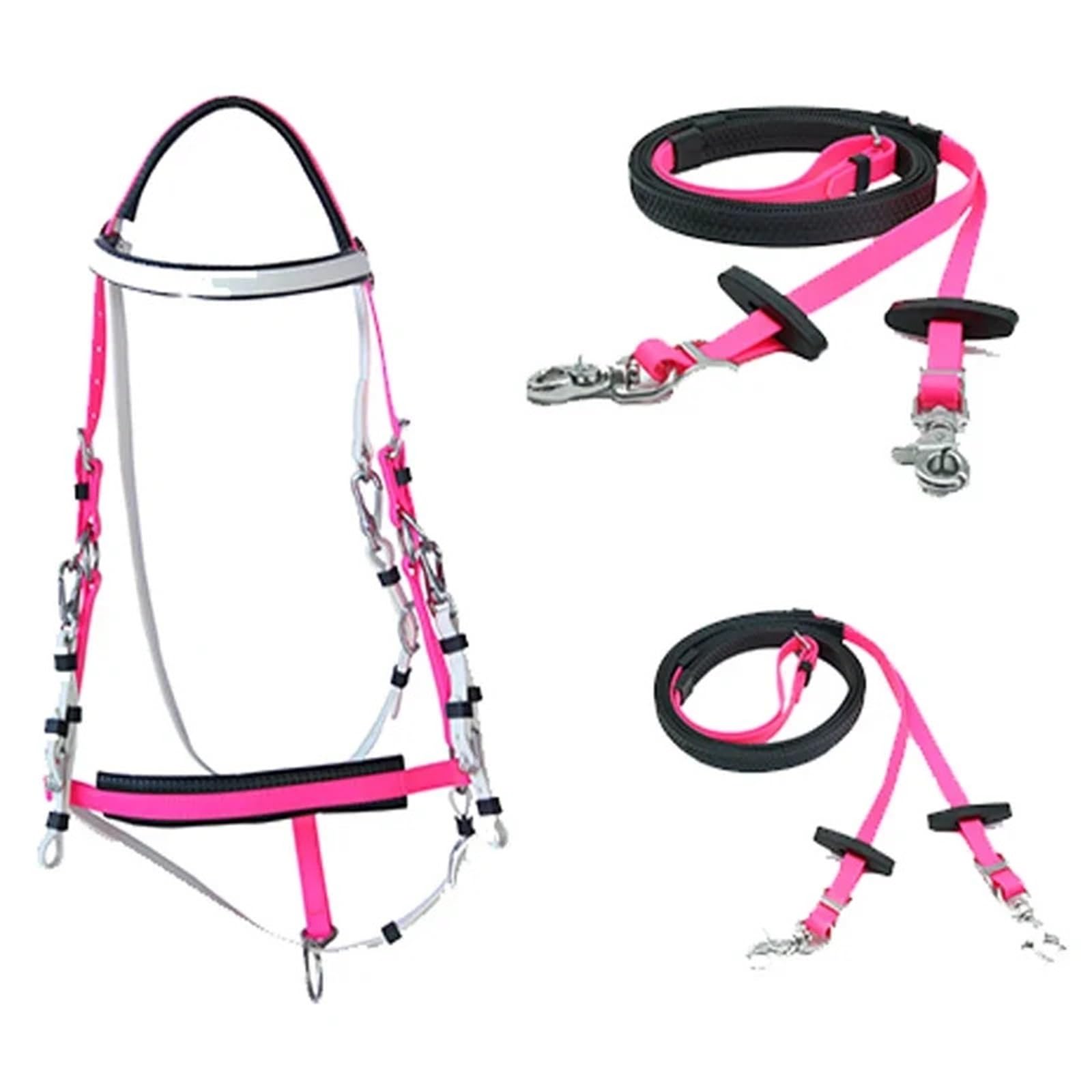 Riendas de brida caballo verde, silla montar sintética, Material nailon y PVC, cabestros, resistencia for sendero