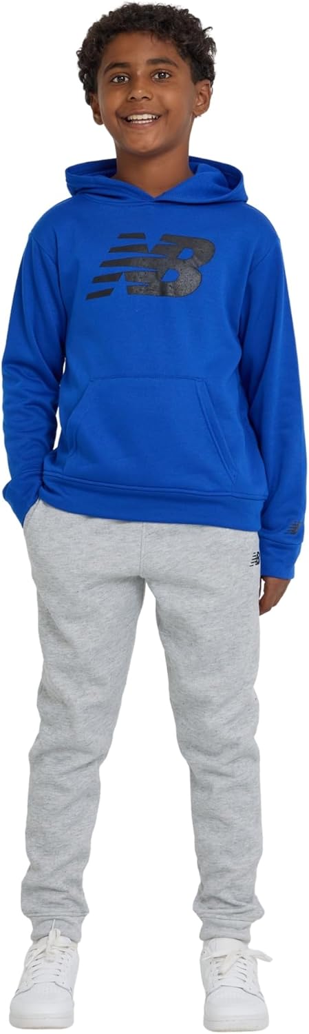 New Balance Boys & Toddlers Athletic 2 Piece – Soft Cotton Blended Fleece Hoodie & Joggers Active Sweatsuit Set (2T-12)