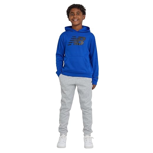 New Balance Boys & Toddlers Athletic 2 Piece – Soft Cotton Blended Fleece Hoodie & Joggers Active Sweatsuit Set (2T-12)