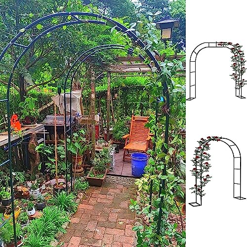 Arche de jardin en fer forgé treillis noir durable pour plantes - 2