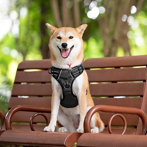 Miniatura 2 de PoyPet - Arnés para perro con 4 hebillas a presión, reflectivo, con 2 ganchos delanteros y traseros y un mango de fácil control no necesita pasar