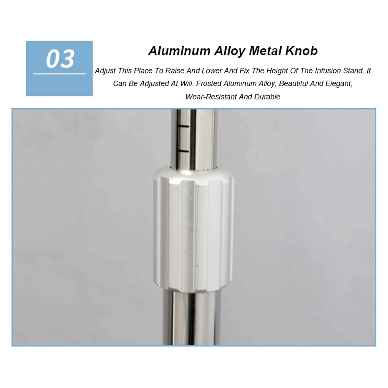 EYPKPL Supporto for flebo in Acciaio Inox Regolabile con Ruote e 4 Ganci, Supporto for flebo Facile e Sicuro da spostare.