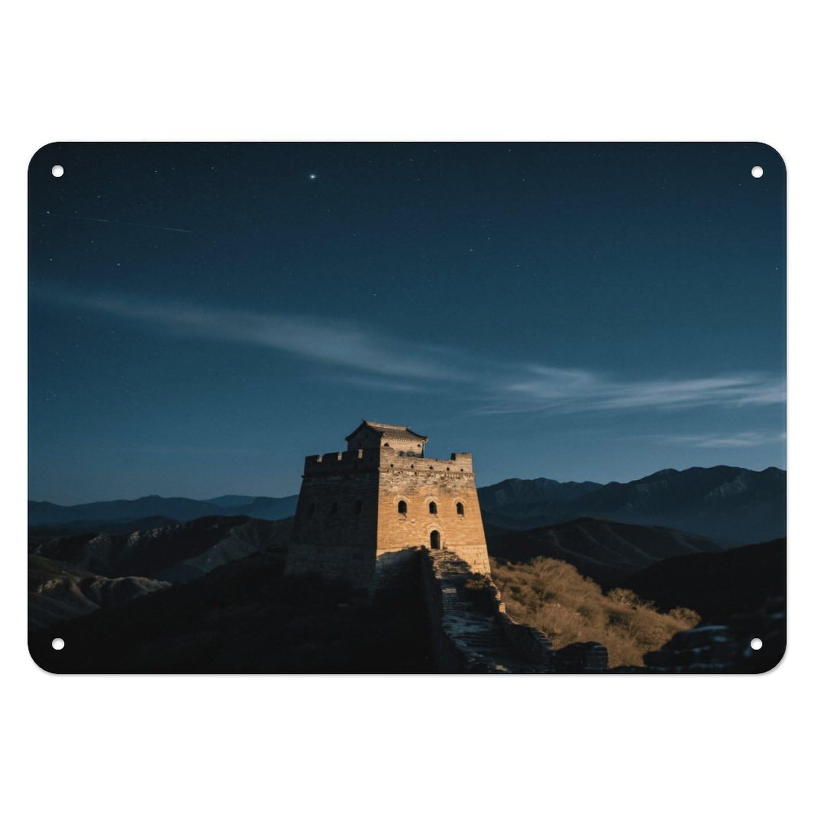 Fekiloot Style Great Wall Beacon Tower Wall Decor Iron Painting Metal Sign