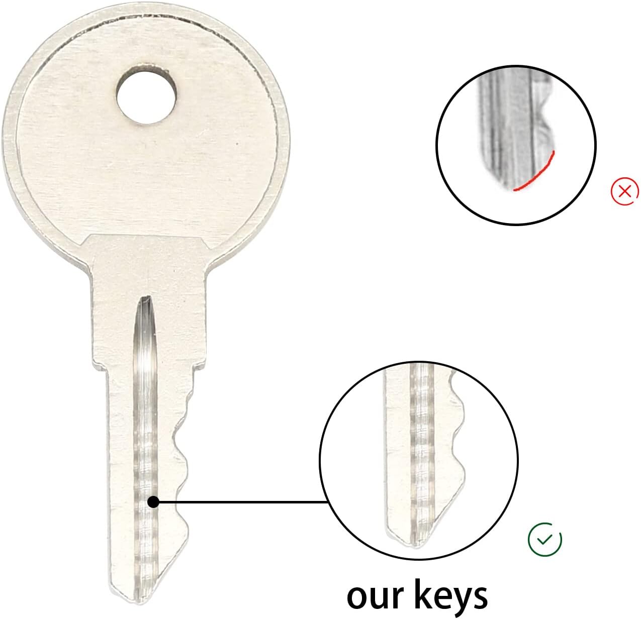 2 Pcs CH751 751CH Controller Door Keys Compatible with T-Handles Side Boxes RV Campers Storage Lockers Boats Display Cases