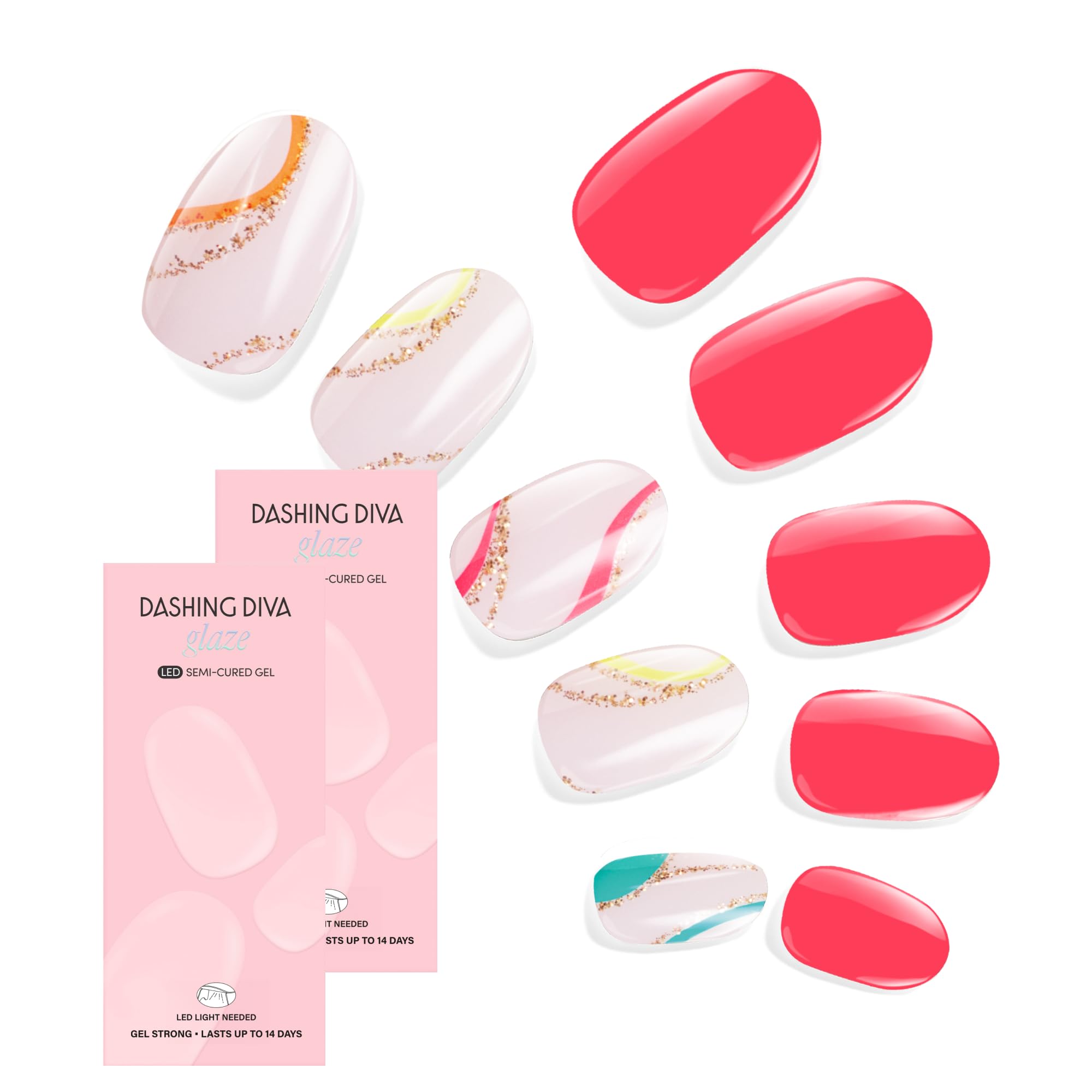 Amazon.com: Dashing Diva Glaze Nail Strip Duo - Berry Bright