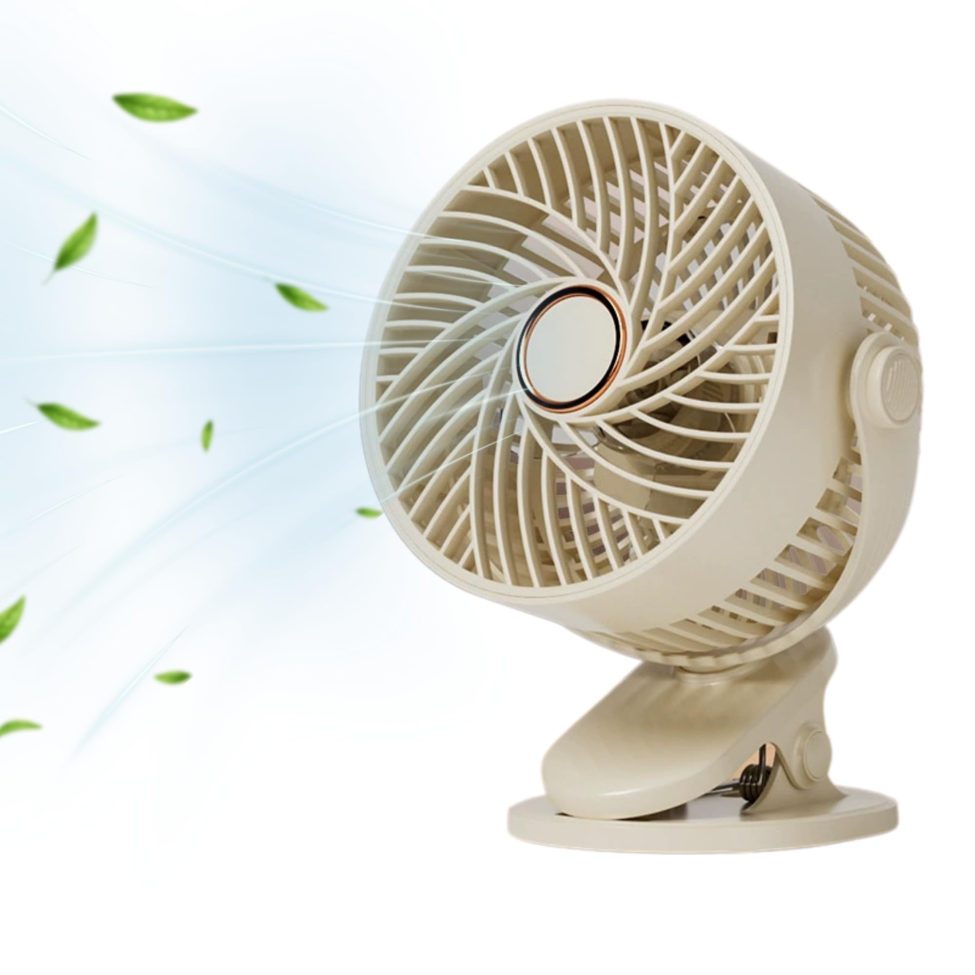 MAGIC SELECT Ventilateur à Pince 5 Vitesses avec Lumière | Silencieux, Multi-Surfaces, Tour à 360º, Batterie Longue Durée, Câble USB-C Intégré