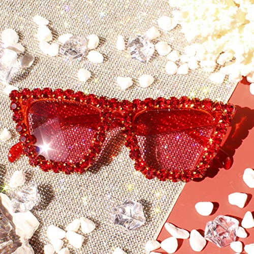 Image of Xpectrum Sparkly Diamond Sunglasses Bling Square Frame Festival Disco Rhinestone Accessories