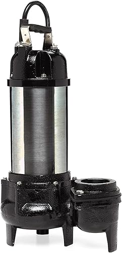 Miniatura 1 de Little Giant WGFP-100 Bomba de agua de acero inoxidable y hierro fundido de 115 voltios, 6400 GPH con cable de 19 pies, negro, 566070