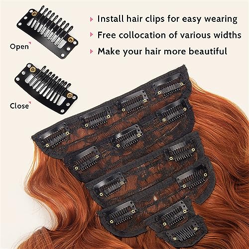 Extensiones de cabello sintético largo ondulado para transformar tu look con clips 3